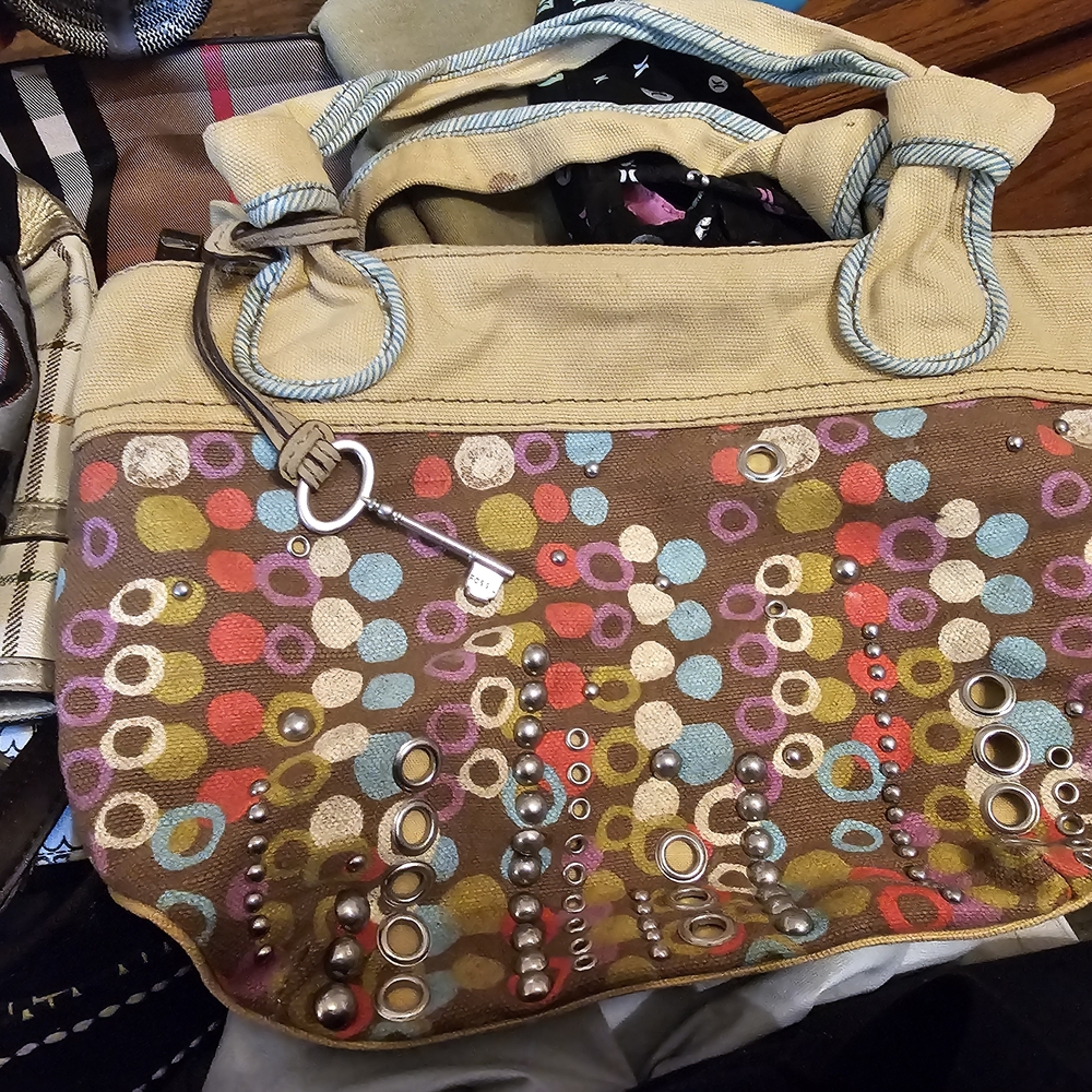 Colorful Polka Dot Canvas Tote Bag